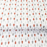 Textil - sivo-červené kvapky; 100 % bavlna Francúzsko, šírka 160 cm, cena za 0,5 m - 8548702_