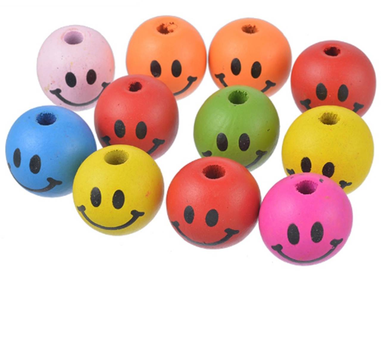 KD130 Korálka drevená smajlík 2,4 x 2,2 cm