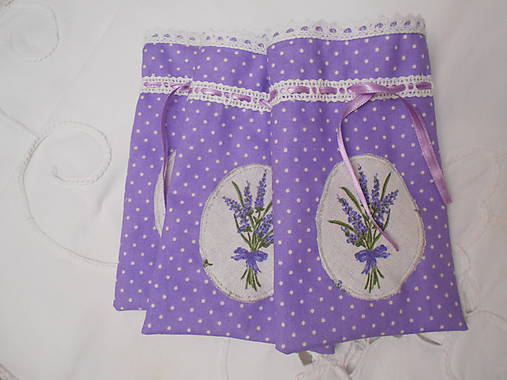 Úžitkový textil - Fialové bodkové na levanduľu - 8554183_