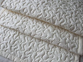 Úžitkový textil - Smotanová zástena so smotanovými vlnami - 8555003_