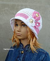 Detské čiapky - Bielo ruzova elegancia - 8556861_