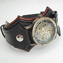 Náramky - Kožené steampunk hodinky II - 8558629_
