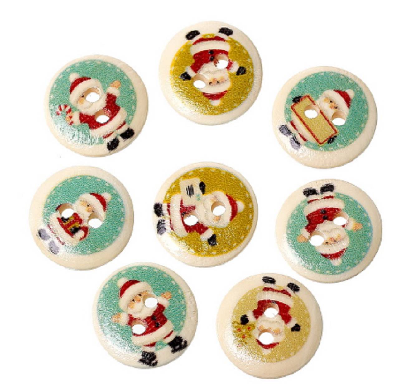 Gombíček drevený vianočný Santa Claus 1,5 cm