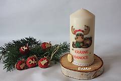 Sviečky - Vianočná sviečka - sobík - 8561584_