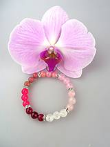 Náramky - Ružová harmónia náramok krištál, ruženín, achát, jadeit, rodonit - 8563975_