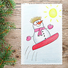 Kresby - ☃ Snehuliak vianočný obrázok (na snowboarde) - 8560811_