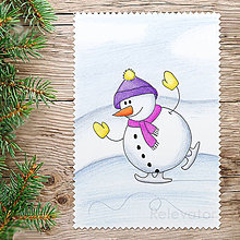 Kresby - ☃ Snehuliak vianočný obrázok (na korčuliach) - 8560812_
