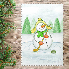 Kresby - ☃ Snehuliak vianočný obrázok (hokej) - 8560817_