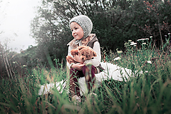 Detské čiapky - Jesenno - zimný čepček VLNENÝ SIVKO - 8568804_