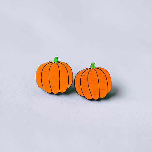 Náušnice - halloweenske tekvičky - napichovačky - 8568356_