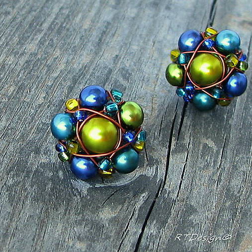 Náušnice - Napichovačky PEACOCK II - 8568716_