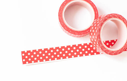 Papier - WASHI / papierová páska na tvorenie " bodky sú cool" - 8568255_