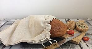 Úžitkový textil - Vrecko na chlieb z ľanového plátna 50x30cm - 8566369_