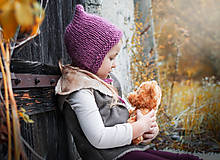 Detské čiapky - Jesenno - zimný čepček pixie - 8568916_