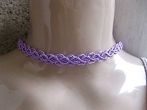 Náhrdelníky - Čipkovaný náhrdelník obojok choker (fialový náhrdelník obojok choker č.1276) - 8568970_