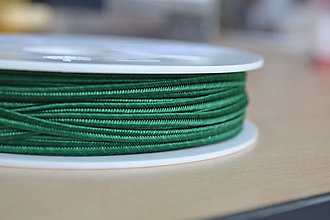 Galantéria - Šujtášová šnúrka pikant zelená 3mm, 0.25€/meter - 8570345_