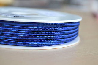 Galantéria - Šujtášová šnúrka parížska modrá 3mm, 0.25€/meter - 8570362_