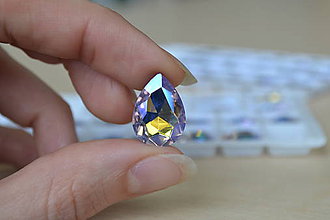 Komponenty - Kabošon sklenený violet AB 13x18mm, 0.65€/ks - 8570419_