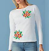 Topy, tričká, tielka - Dámske tričko dlhý rukáv kvety - 8576251_