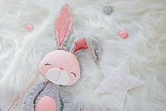 Hračky - Zajačik šedo-ružový - 8575202_