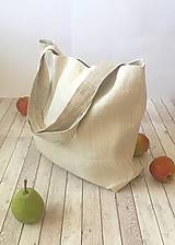 Nákupné tašky - Taška z hrubého ručne tkaného ľanu - 8575254_