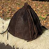 Čiapky, čelenky, klobúky - Kožená čiapka Kelt, rekonštrukcia nálezu Hallstatt - 8576719_