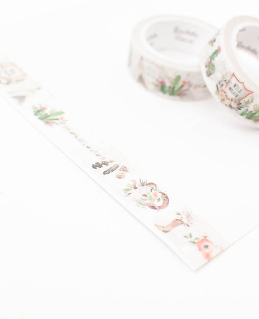 Papier - WASHI / papierová páska na tvorenie " wild and free" - 8579659_