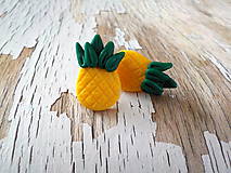 Náušnice - ananás - napichovačky (ananásy) - 8580324_