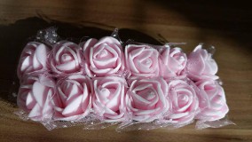 Komponenty - Penové ružičky - ružové - zľava z 2€ - 8585393_