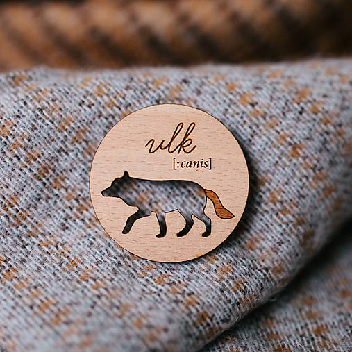 Brošne - vlk - brošňa s výrezom - 8589990_