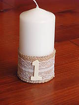 Sviečky - Adventné vintage sviečky s číslom výška 12cm - 8587664_