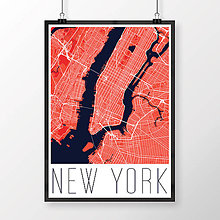 Obrazy - NEW YORK, moderný, červený - 8592592_