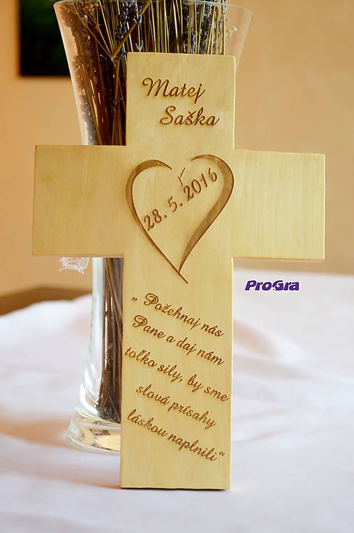 Dekorácie - Svadobný krížik - bledý - 8595915_