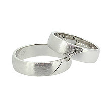 Prstene - Obrúčky z bieleho zlata so zirkónmi - 8595323_