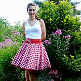 Sukne - Červená kostkovaná sukně - 8600639_