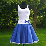 Sukne - Modrá kolová sukně - 8600651_