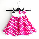 Detské oblečenie - Dětská růžová puntíkovaná sukně - 8600697_