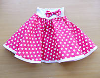 Detské oblečenie - Dětská růžová puntíkovaná sukně - 8600702_