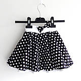 Detské oblečenie - Dětská černá puntíkovaná sukně - 8600772_