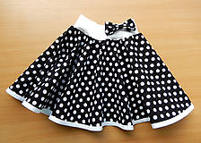Detské oblečenie - Dětská černá puntíkovaná sukně - 8600773_