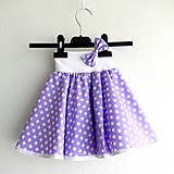 Detské oblečenie - Dětská fialová puntíkovaná sukně - 8600807_