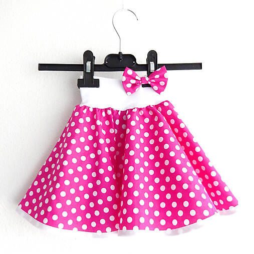 Dětská růžová puntíkovaná sukně