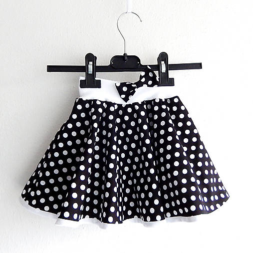 Dětská černá puntíkovaná sukně