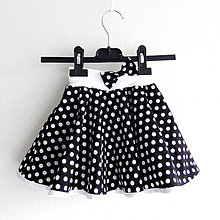 Detské oblečenie - Dětská černá puntíkovaná sukně - 8600772_