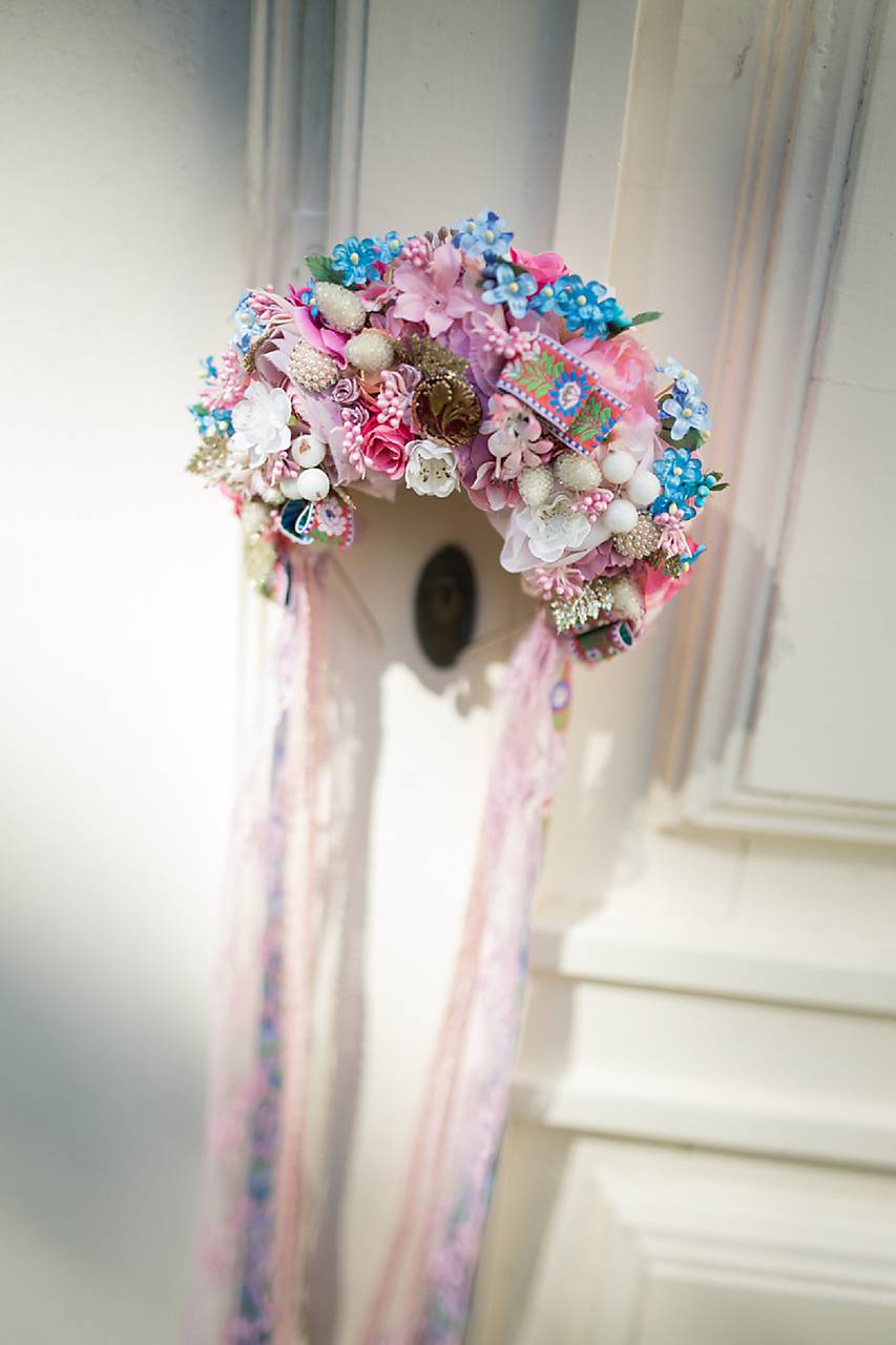 Bohato zdobená parta "slzy šťastnej nevesty" - výpredaj zo 110€