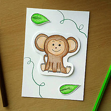 Papiernictvo - VÝPREDAJ - ďžungľa pohľadnica (opica) - 8600554_