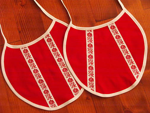 Iné doplnky - Č.13 Folklorne podbradníky v červenom - 8603506_