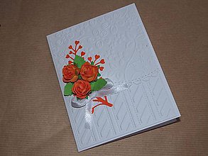 Papiernictvo - Svadobná kytička oranžová - 8614502_