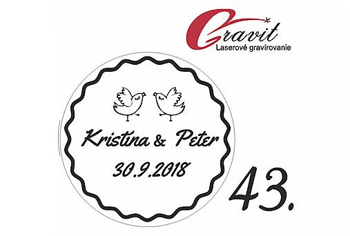 Materiál ručne robený - Svadobné razitko na želanie 43 - 8613678_