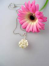Náhrdelníky - Luxusný prívesok pravé perly, striebro - 8615310_